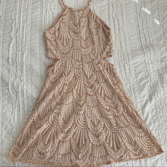 !HP! Lulus Casey Blush Skater Dress SzS - Picture 6 of 7